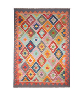 240x176 cm Handgefertigter Afghanischer traditioneller Kilim Teppich Woll