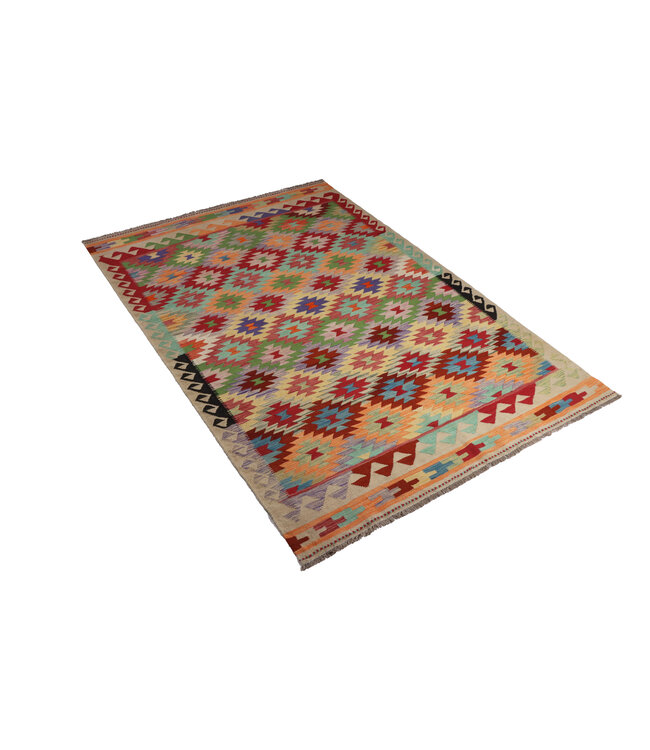 248x167 cm Handgemaakte Afghaanse traditionele Kilim Vloerkleed Wol Tapijt