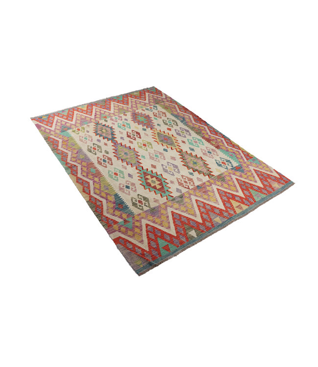 240x178  cm Handgefertigter Afghanischer traditioneller Kilim Teppich Woll