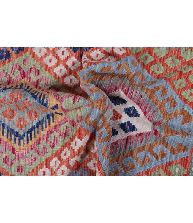 200x152 cm Handmade Afghan Traditional Kilim Area Rug Wool Carpet