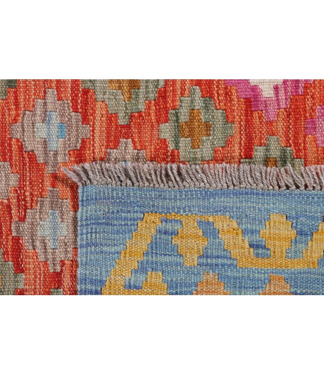 209x144  cm Handmade Afghan Traditional Kilim Area Rug Wool Carpet