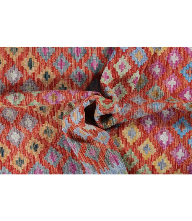 209x144  cm Handgemaakte Afghaanse traditionele Kilim Vloerkleed Wol Tapijt