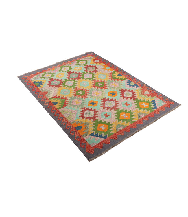 204x150  cm Handgefertigter Afghanischer traditioneller Kilim Teppich Woll