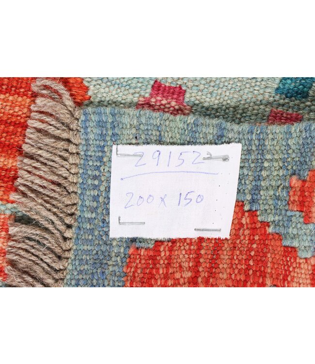 200x150 cm Handgefertigter Afghanischer traditioneller Kilim Teppich Woll