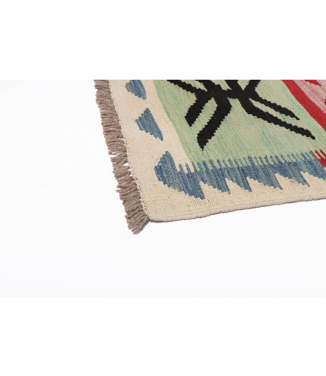 209x153 cm Handgefertigter Afghanischer traditioneller Kilim Teppich Woll