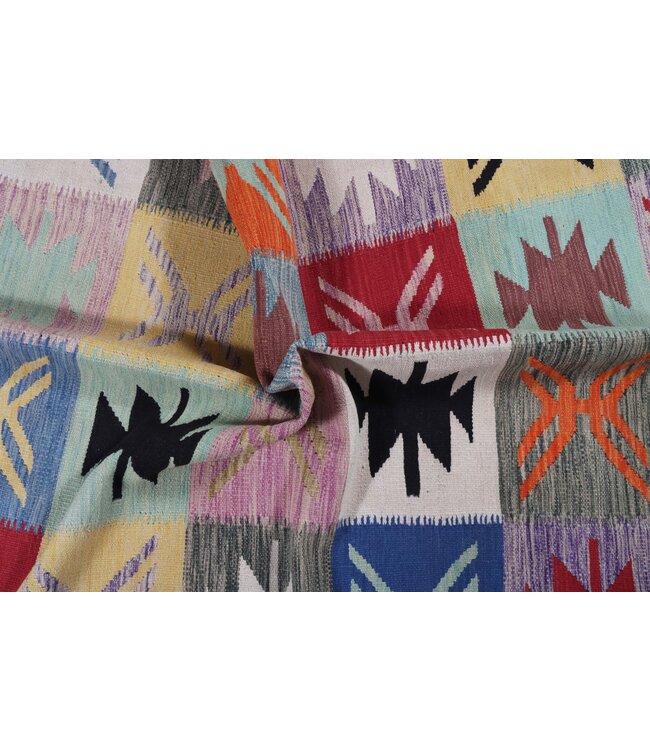 209x153  cm Handgemaakte Afghaanse traditionele Kilim Vloerkleed Wol Tapijt