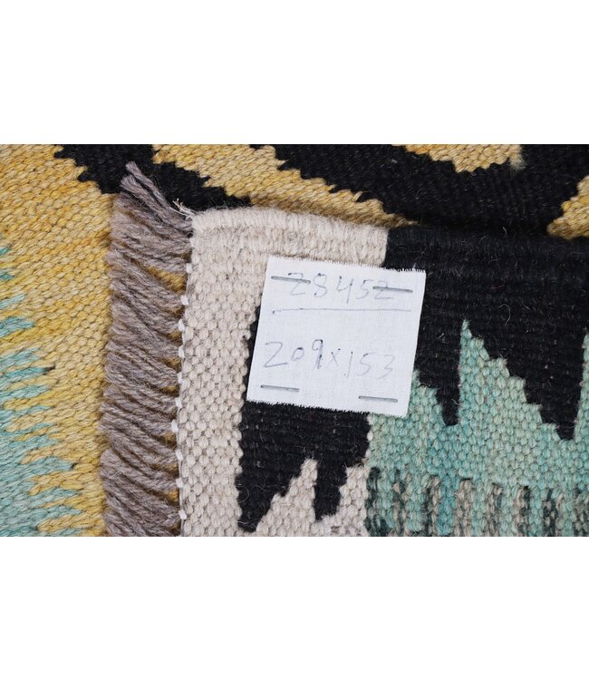 209x153 cm Handgefertigter Afghanischer traditioneller Kilim Teppich Woll