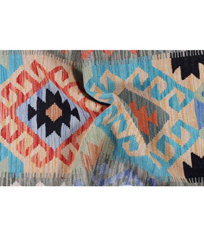 Kelim kleed loper 196 x 63 cm   vloerkleed tapijt kelims hand geweven