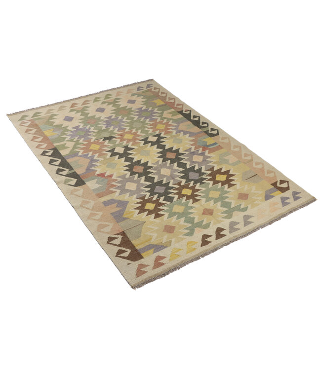 198x141  cm Handgefertigter Afghanischer traditioneller Kilim Teppich Woll