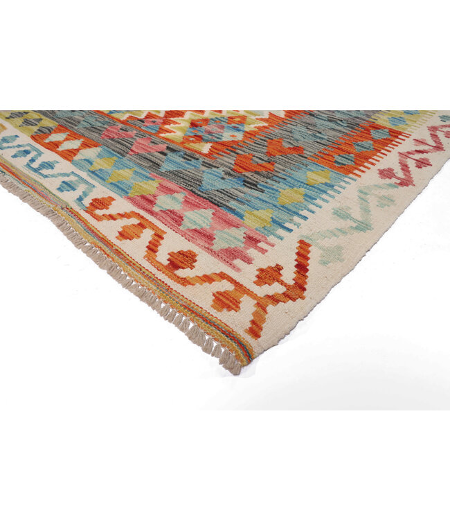 243x175  cm Handgemaakte Afghaanse traditionele Kilim Vloerkleed Wol Tapijt