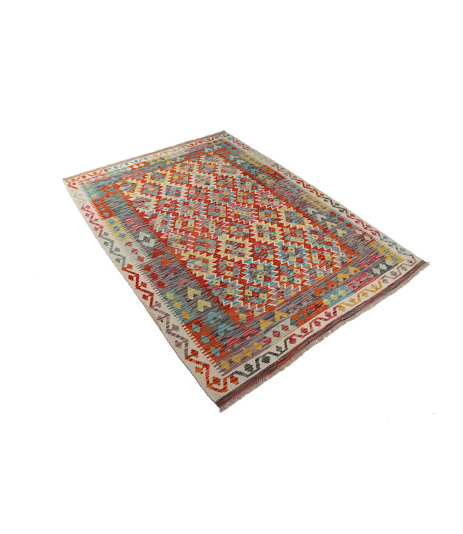 243x175 cm Handgefertigter Afghanischer traditioneller Kilim Teppich Woll