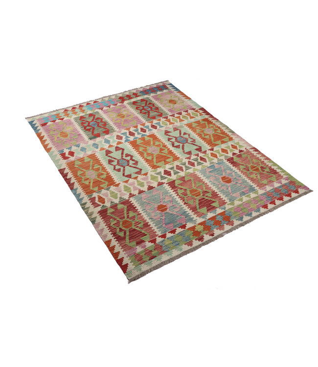 205x156 cm Handgefertigter Afghanischer traditioneller Kilim Teppich Woll