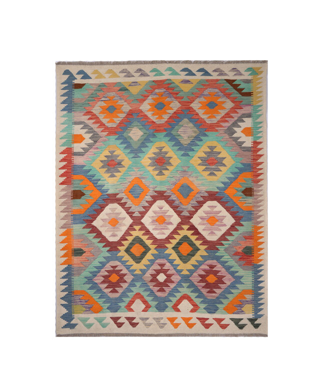 205x150  cm Handgemaakte Afghaanse traditionele Kilim Vloerkleed Wol Tapijt