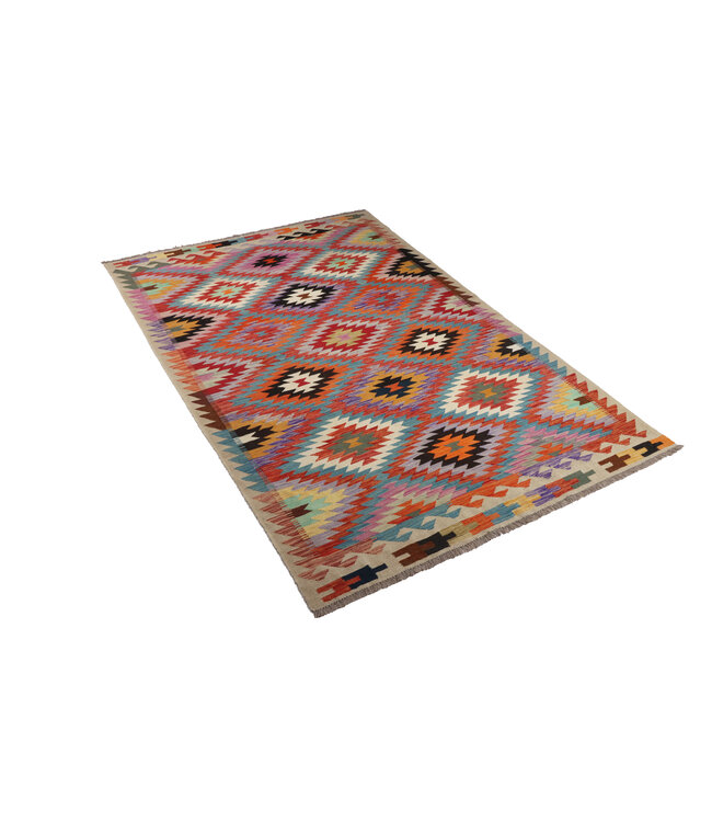 262x177  cm Handmade Afghan Traditional Kilim Area Rug Wool Carpet