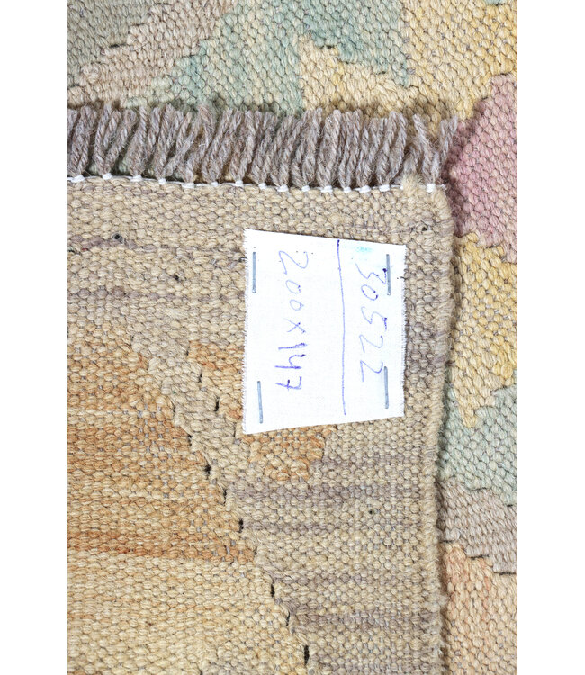 200x147 cm Handgemaakte Afghaanse traditionele Kilim Vloerkleed Wol Tapijt