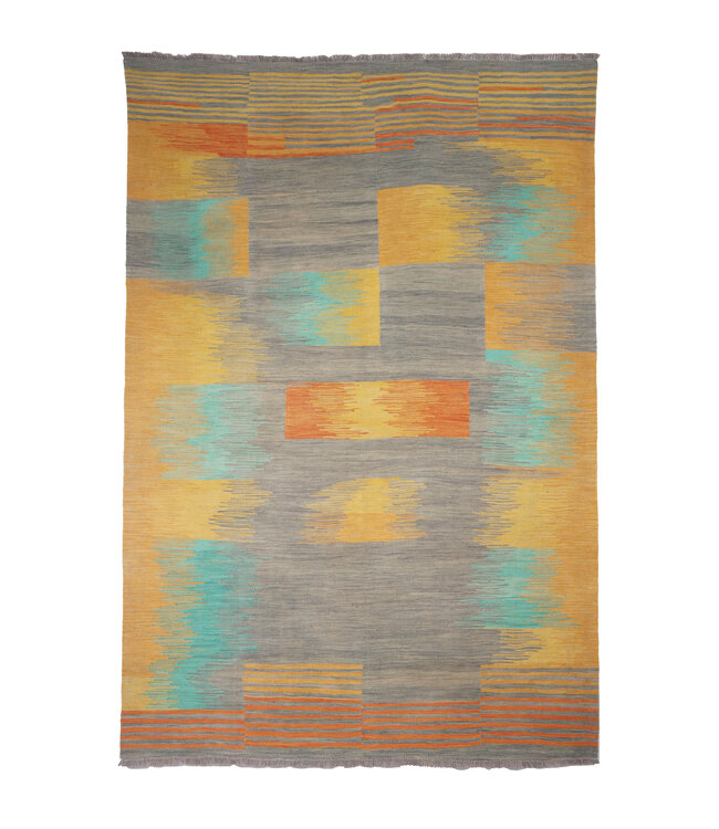 245 x 169 cm Handmade Afghan modern Kilim Area Rug Wool