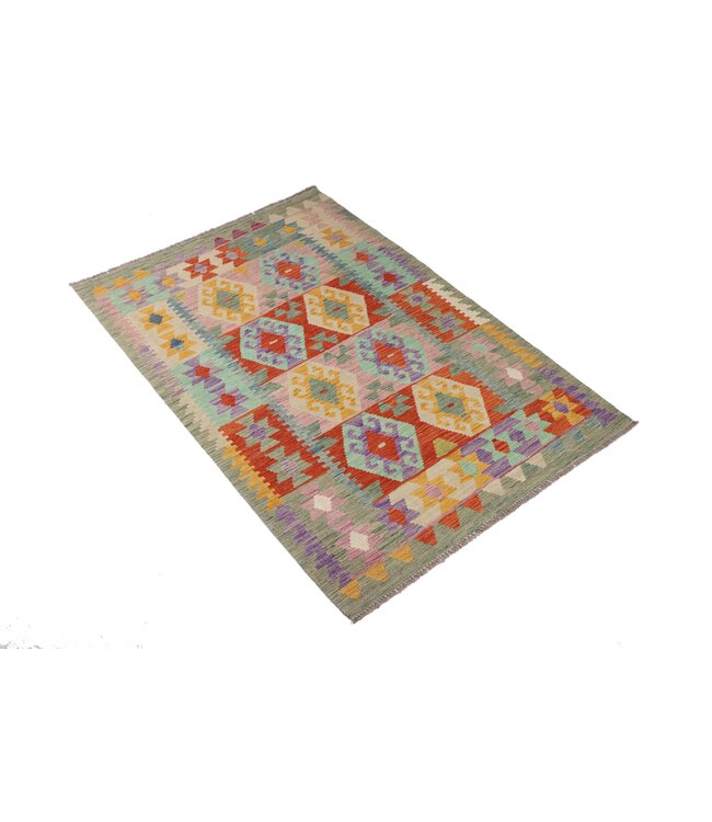 195 x 128 cm Handgemaakte Afghaanse traditionele Kilim Vloerkleed Wol Tapijt