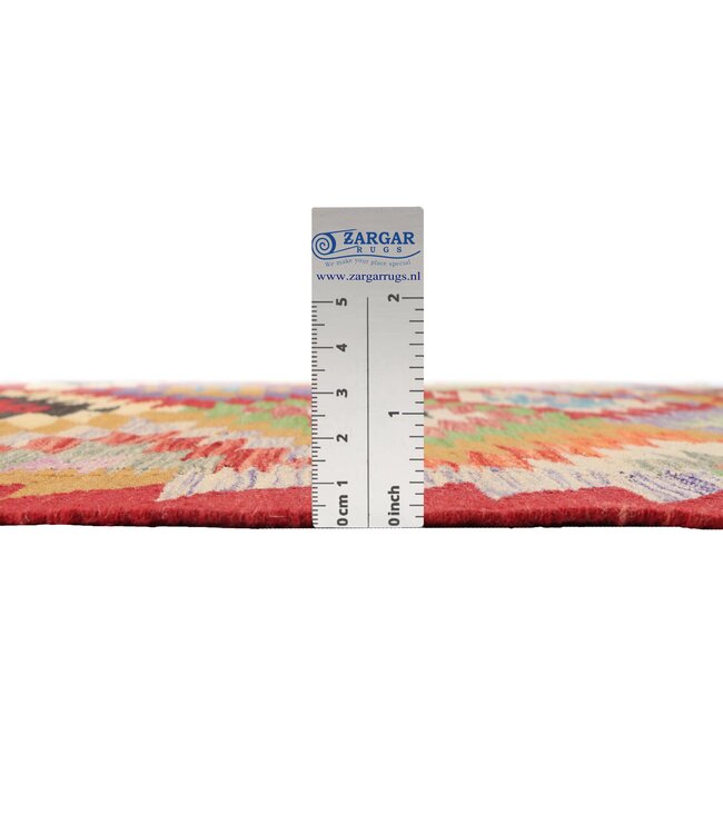 200 x 147 cm Handmade Afghan Traditional Kilim Area Rug Wool Carpet