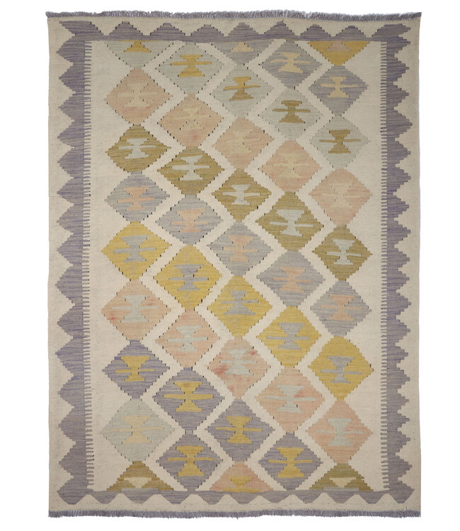 202 x 149 cm Handgefertigter Afghanischer traditioneller Kilim Teppich Woll