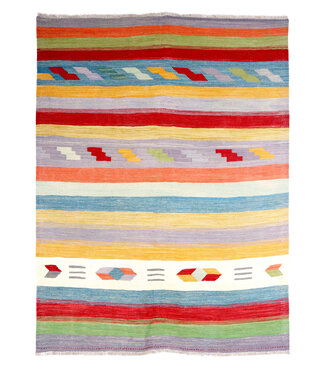 193 x 142 cm Handmade Afghan modern Kilim Area Rug Woo