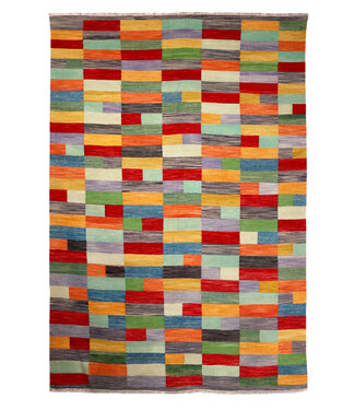 305 x 200 cm Handmade Afghan modern Kilim Area Rug Wool 305 x 200 cm Handmade Afghan modern Kilim Area Rug Wool