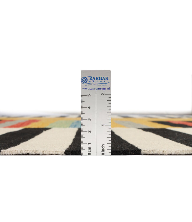 244 x 169 cm Handgemacht modern Wolle Kelim Teppich