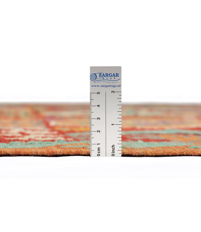 257 x 204 cm Handmade Afghan Traditional Kilim Area Rug Wool Carpet