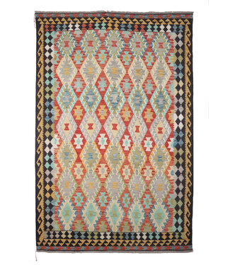298 x 200 cm Handgefertigter Afghanischer traditioneller Kilim Teppich Woll