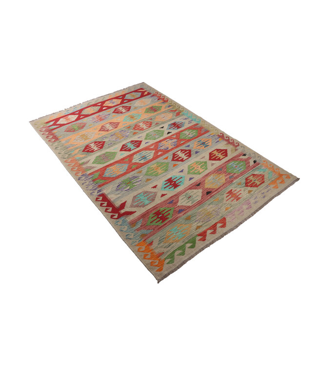 254 x 173 cm Handgefertigter Afghanischer traditioneller Kilim Teppich Woll