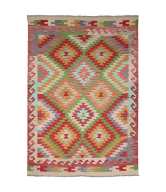 203 x 148 cm Handmade Afghan Traditional Kilim Area Rug Wool Carpet 203 x 148 cm Handmade Afghan Traditional Kilim Area Rug Wool Carpet