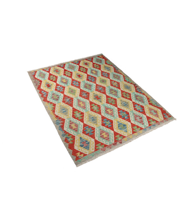 208 x 160  cm Handgemaakte Afghaanse traditionele Kilim Vloerkleed Wol Tapijt