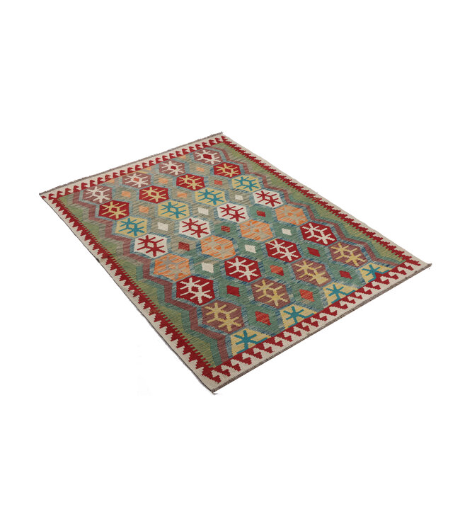 197x150 cm Handgemaakte Afghaanse traditionele Kilim Vloerkleed Wol Tapijt