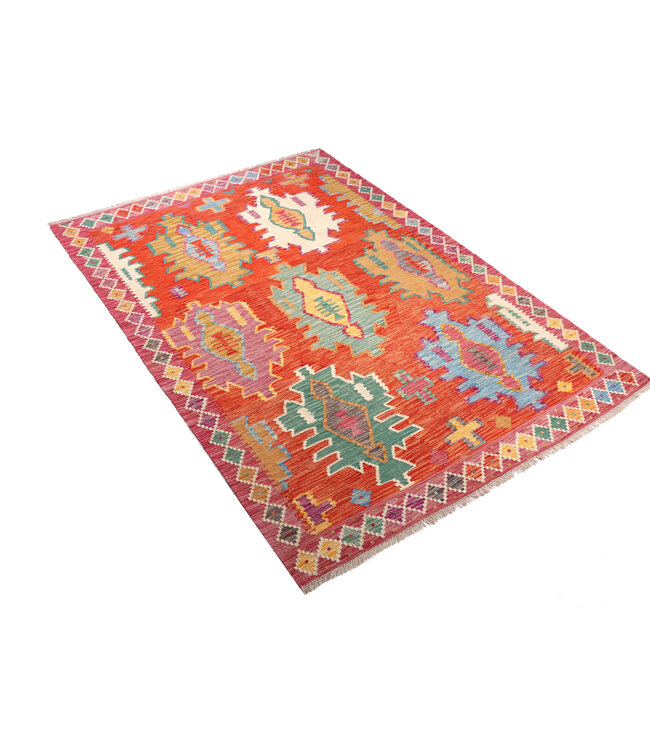 245x169 cm Handmade Afghan Traditional Kilim Area Rug Wool Carpet