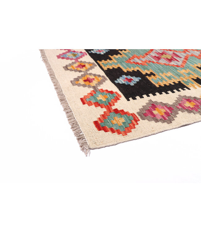 242x182 cm Handgemaakte Afghaanse traditionele Kilim Vloerkleed Wol Tapijt