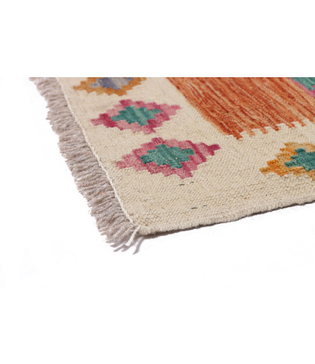 198x153 cm Handgefertigter Afghanischer traditioneller Kilim Teppich Woll