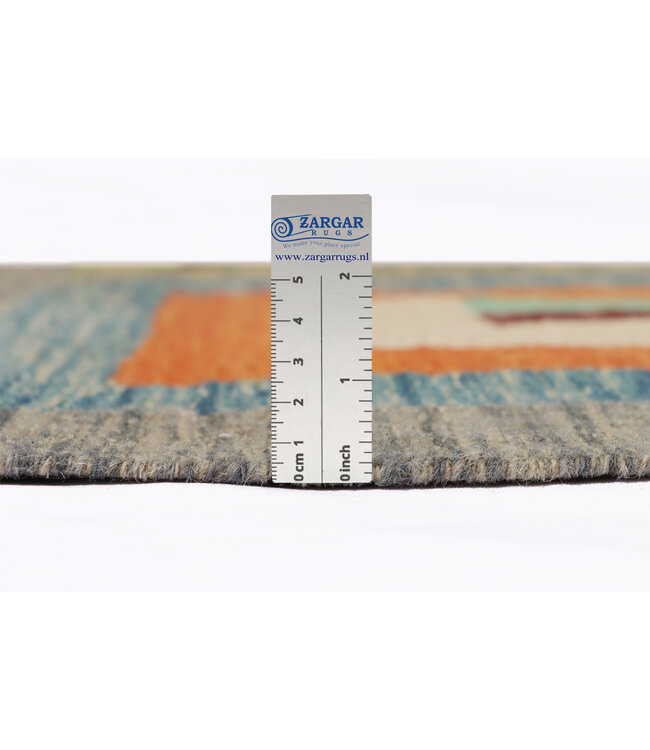 297 x 199 cm Handgeweven modern Kelim Tapijt Wol