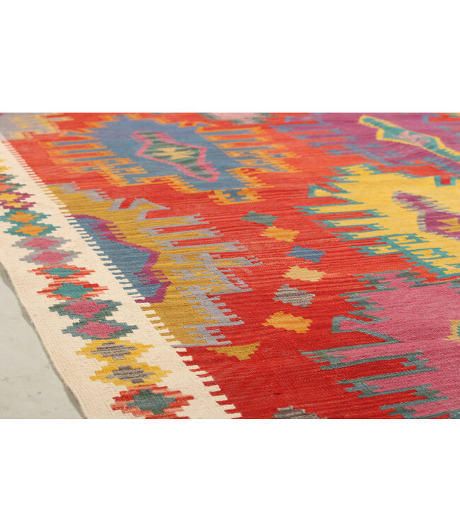 Naila kelim 294x203 cm handmade Afghan  traditional Kilim Area Rug Wool Carpet