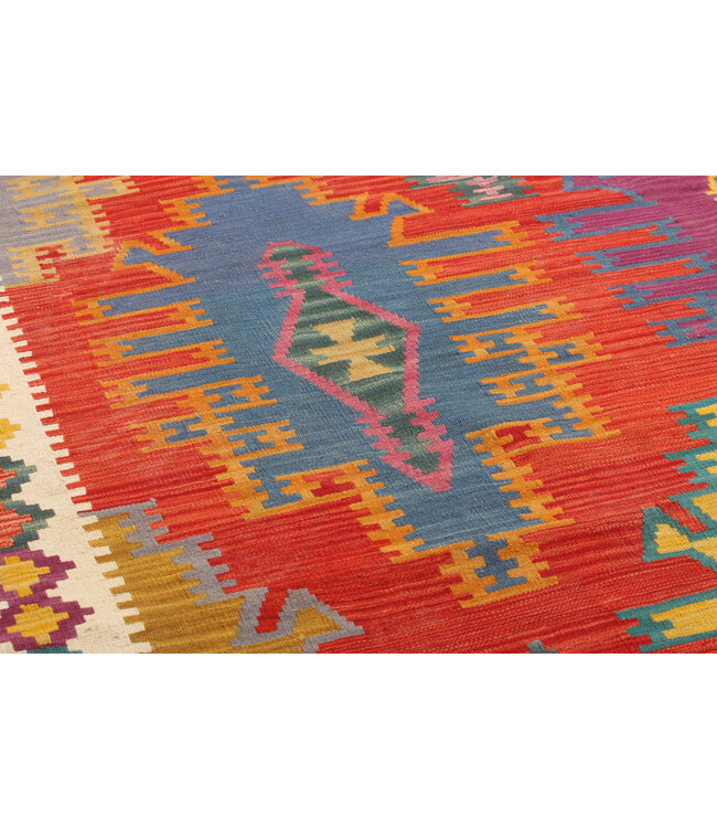 Naila kelim 294x203 cm handgeweven traditional Kelim Tapijt Wol