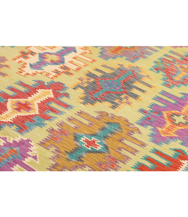 294x201 cm Handmade Afghan Kilim Area Rug Wool Carpet