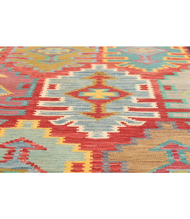 Oosterse kelim 292x200 cm handgeweven vloerkleed traditional Kelim Wollen tapijt