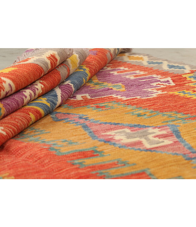 Orientalischer Kelim 290x210 cm handgemacht traditional Wolle Kelim Teppich