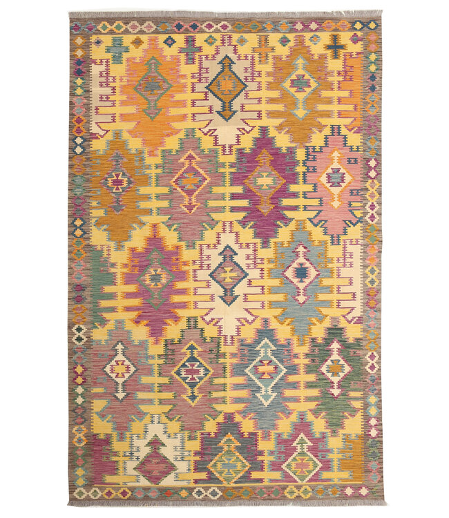 Orientalischer Kelim 310x197 cm handgemacht traditional Wolle Kelim Teppich