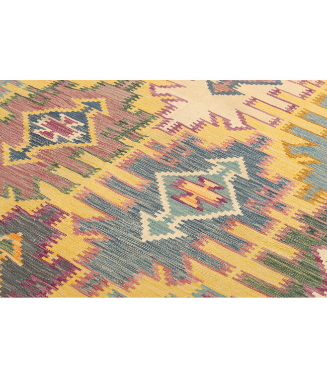 Oosterse kelim 310x197 cm handgeweven vloerkleed traditional Kelim  Wollen tapijt