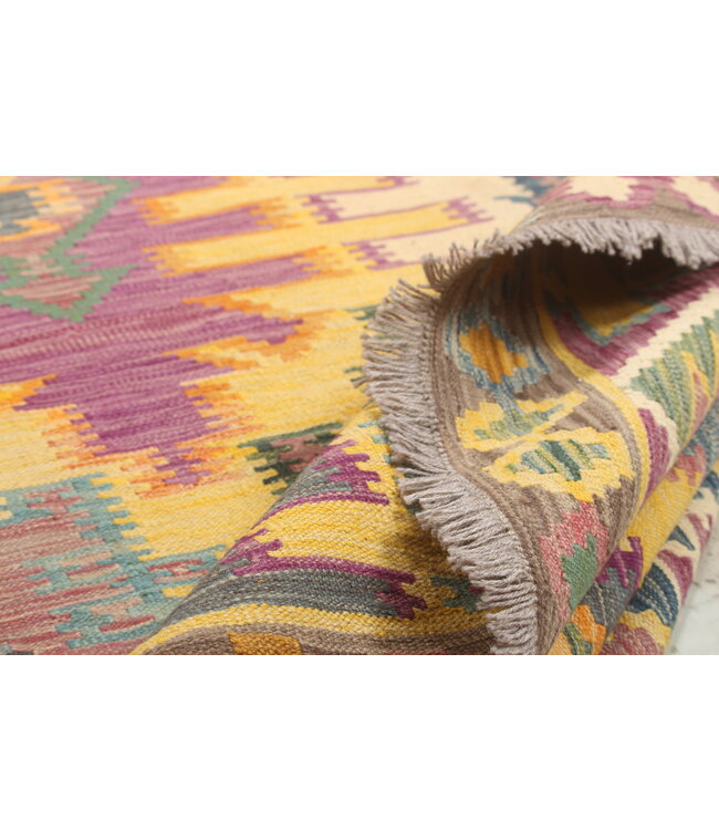 Oosterse kelim 310x197 cm handgeweven vloerkleed traditional Kelim  Wollen tapijt