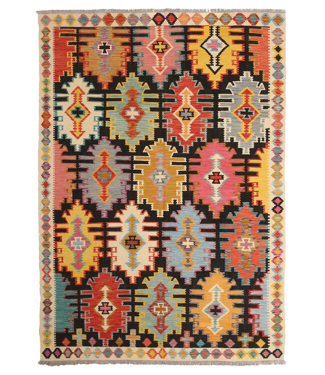 Naila kelim 294x204 cm handmade Afghan  traditional Kilim Area Rug Wool Carpet