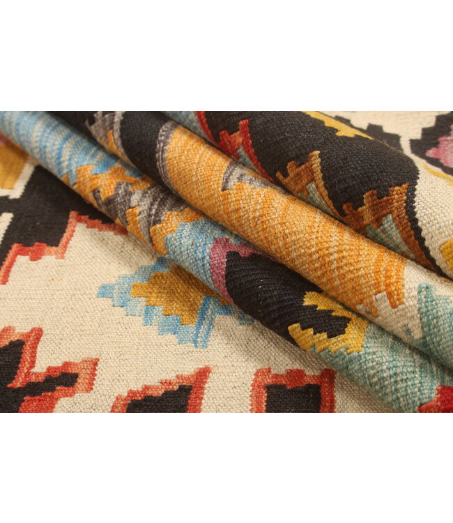 Naila kelim 294x204  cm handgeweven vloerkleed traditional Kelim  Wollen tapijt