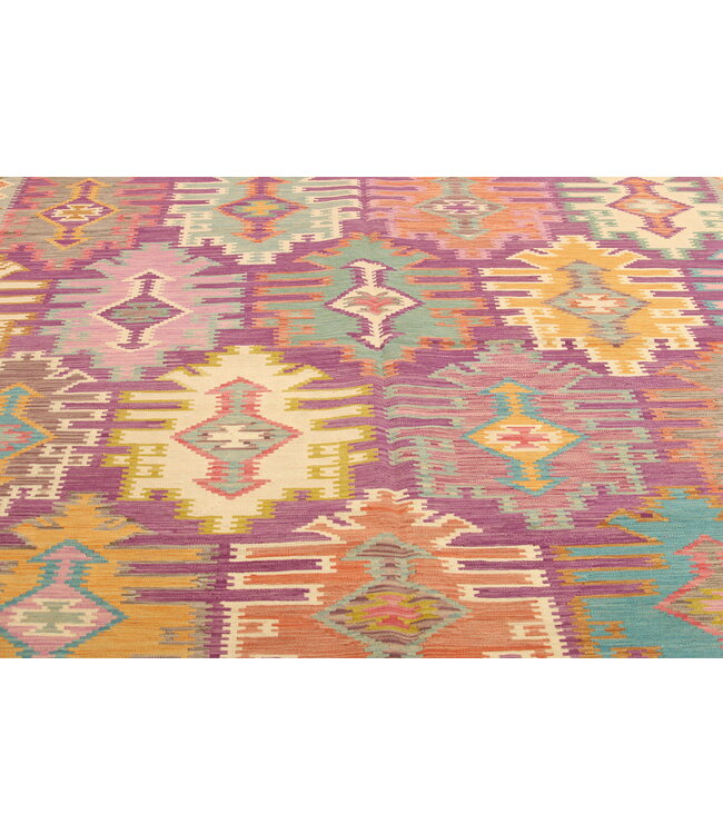 Naila kelim 302x208 cm handmade Afghan  traditional Kilim Area Rug Wool Carpet