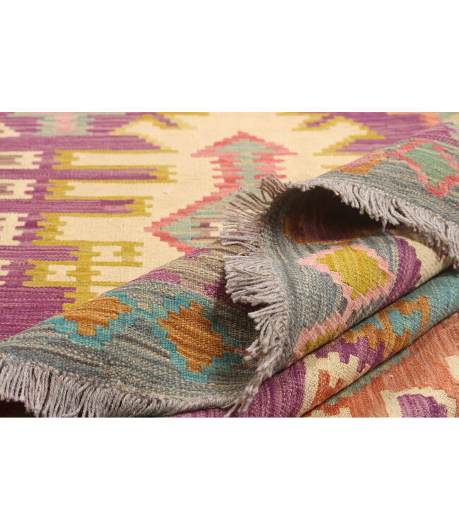 Naila kelim 302x208 cm handmade Afghan  traditional Kilim Area Rug Wool Carpet