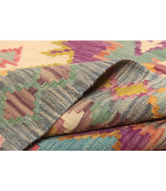 Naila kelim 302x208 cm handgeweven traditional Kelim Tapijt Wol