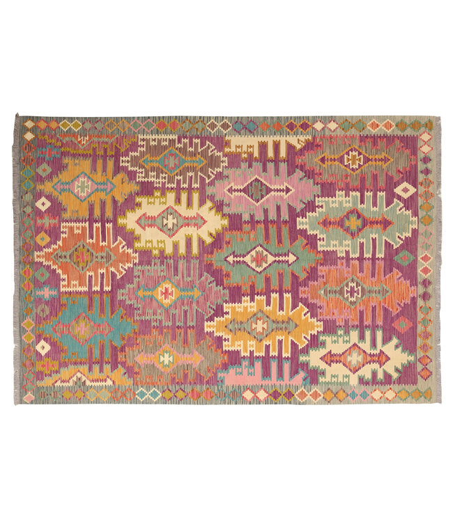Naila kelim 302x208 cm handgeweven traditional Kelim Tapijt Wol